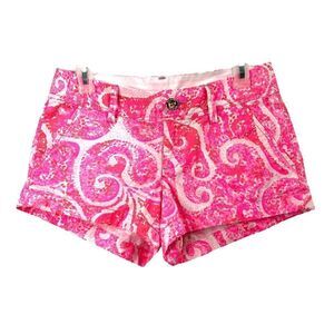 Lilly Pulitzer Walsh shorts Sz‎ 0 Pink and white spiral pattern